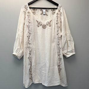 Soft Surroundings Cotton Gauze Embroidered Tunic XL *CLOSET CLOSING SALE*